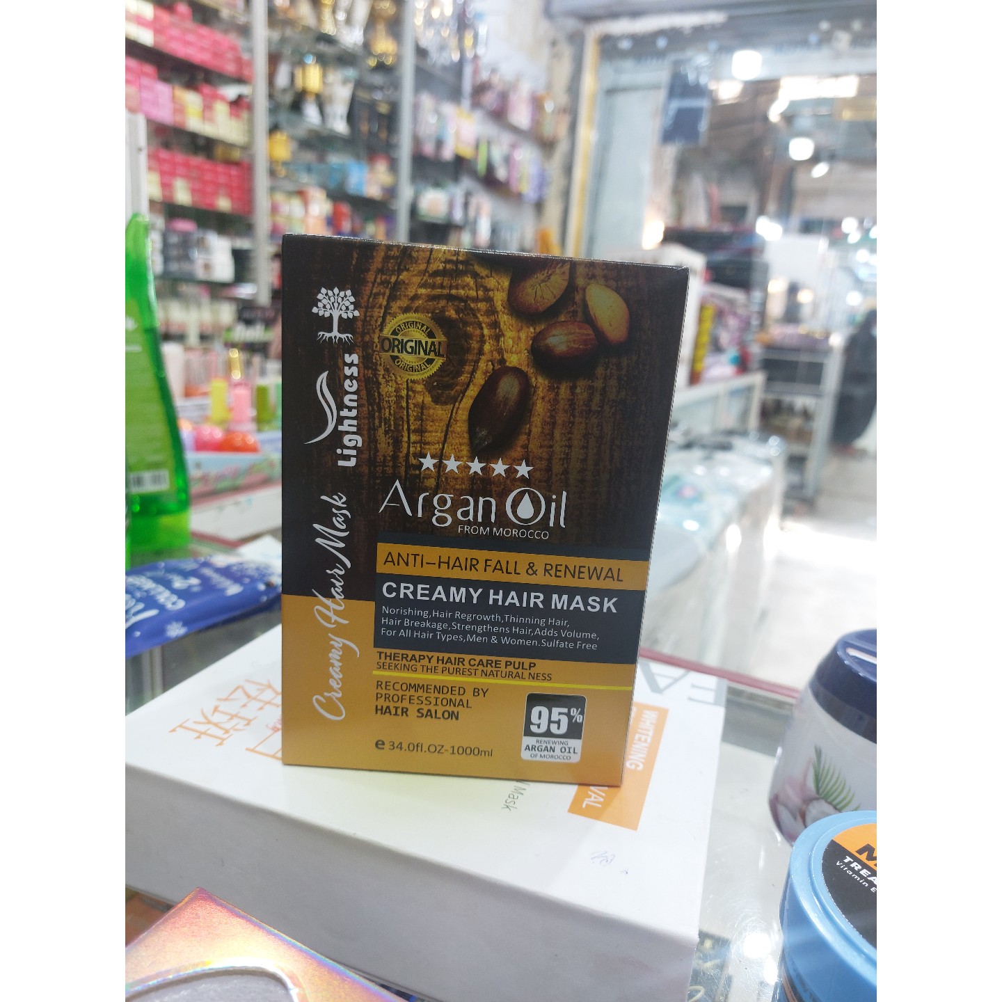ماسک مو لایتنس مدل Argan oil حجم 1000 میلی لیتر